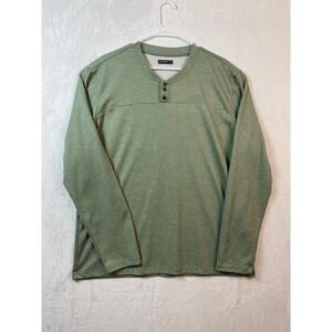 Hi-Tec Mens Henley XL Long Sleeve Heathered Green Pullover 3 Button